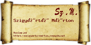Szigyártó Márton névjegykártya