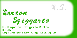 marton szigyarto business card